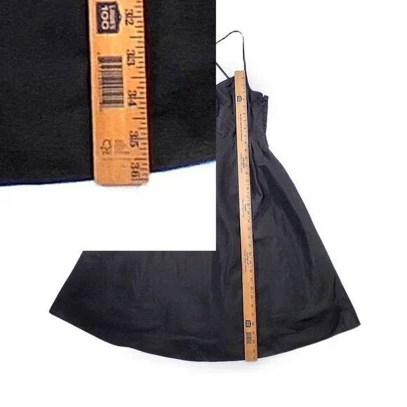 J.Crew Black Silk Taffeta Midi Dress A Line Cocktail Criss Cross Back Lined SZ 8 - Picture 12 of 12